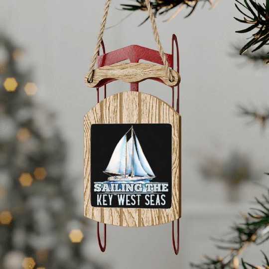 West Keys SAILING THE KEY-WEST SEAS Sailor Sled Ornaments