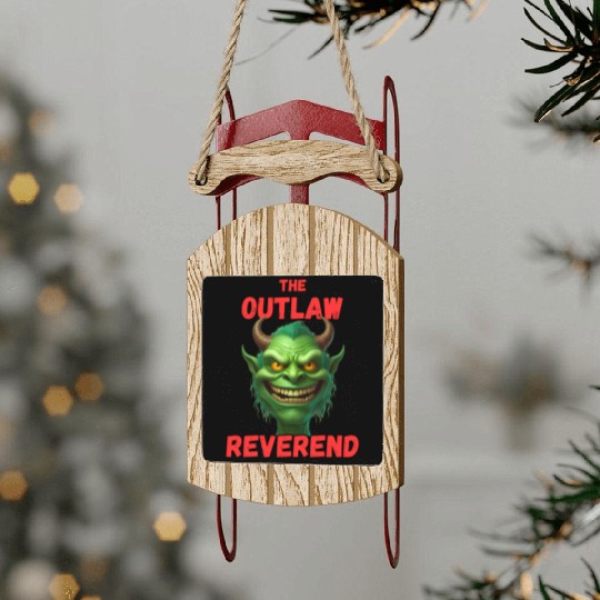 Outlaw Reverend Green Demon Sled Ornaments