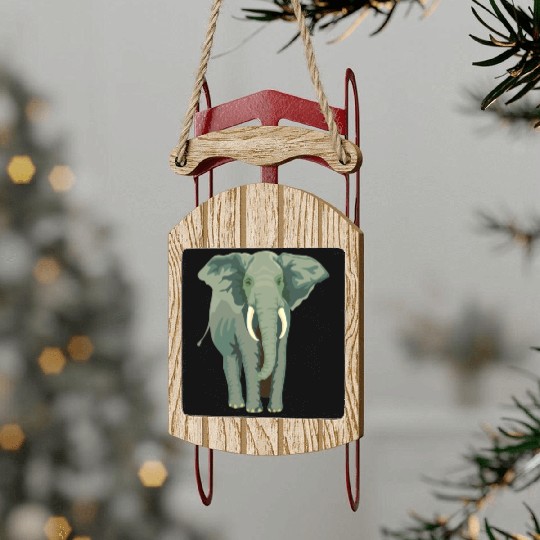 Elephant Face Funny Sled Ornaments - Funny Animal Face Lover