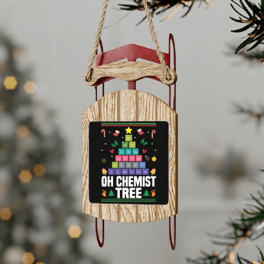 Christmas Tree Chemistry Science Periodic Table Sled Ornaments