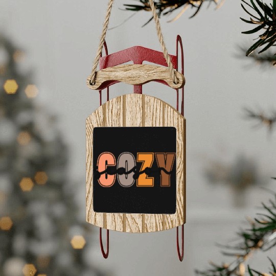 Cozy Season, Fall Season Sled Ornaments