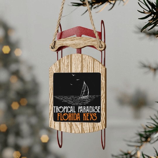 West Keys TROPICAL PARADISE FLORIDA KEYS Sled Ornaments