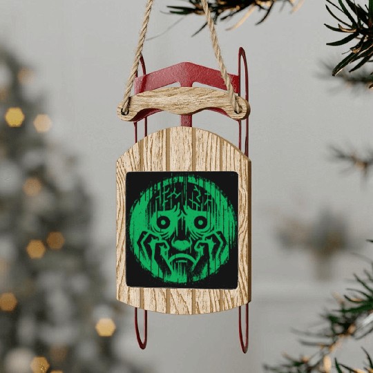 Green Anxiety Portrait Sled Ornaments