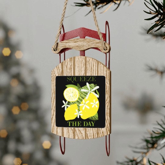 Citrus Lover Squeeze the day Sled Ornaments