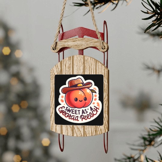 Sweet as a Georgia Peach Sticker Sled Ornaments