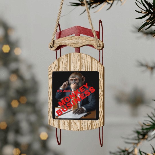 Monkey Business Sled Ornaments