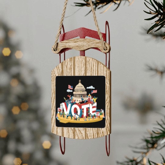 Vote for Change : 2024 Election Support Sled Ornaments