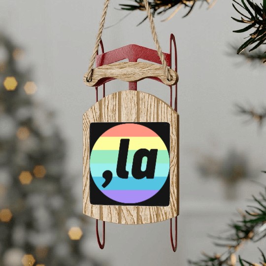 Kamala Harris Comma La Rainbow Election 2024 Sled Ornaments