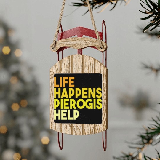 Pierogi Lover Polish Dumpling Pierogies Poland Sled Ornaments