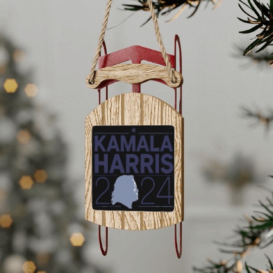 Kamala Harris 2024 Election Support Sled Ornaments
