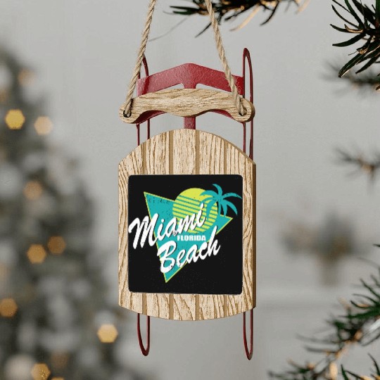 Miami Florida Beach Sled Ornaments