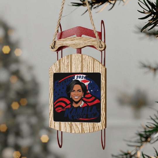 Sled Ornaments design kamala, election 2024
