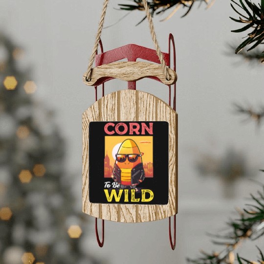 Candy Corn Corn To Be Wild Sled Ornaments