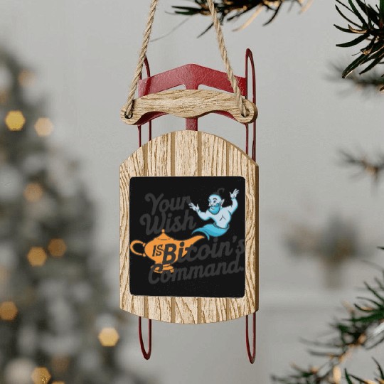 Bitcoin Genie - Your Wish is Bitcoin's Command Sled Ornaments