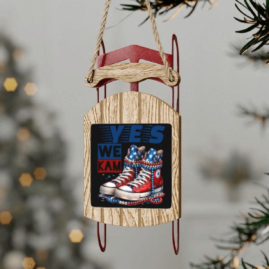 YES WE KAM | I'm Voting For Kamala Harris 2024 Sled Ornaments