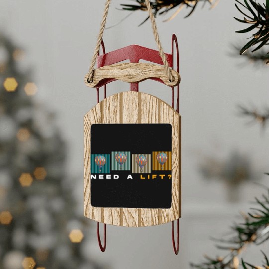 Hot Air Balloon Flying Fire Sport Sled Ornaments