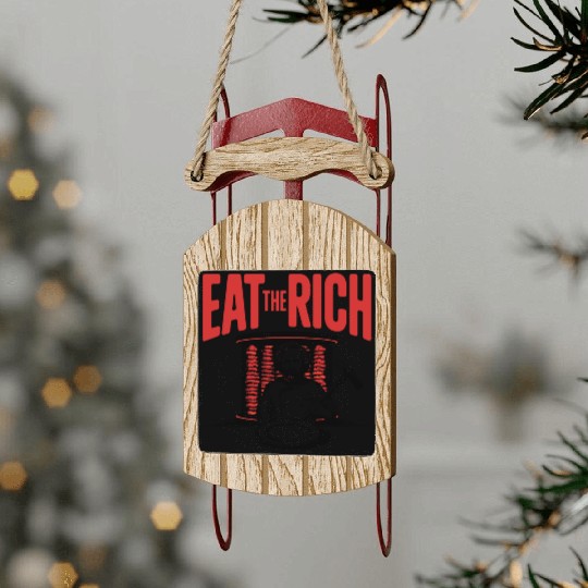 Eat The Rich Döner Kebab Satirical Design Sled Ornaments