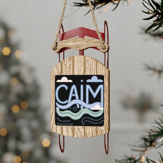 Calm: Peaceful and Minimalist Design Sled Ornaments