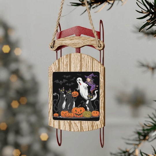 halloween Sled Ornaments