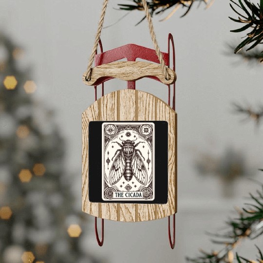 Cicada Tarot Card Brood Emergence Sled Ornaments