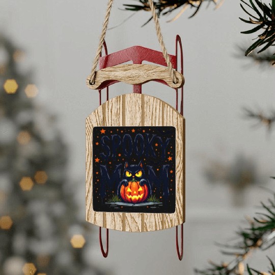 Spooky Season Sled Ornaments