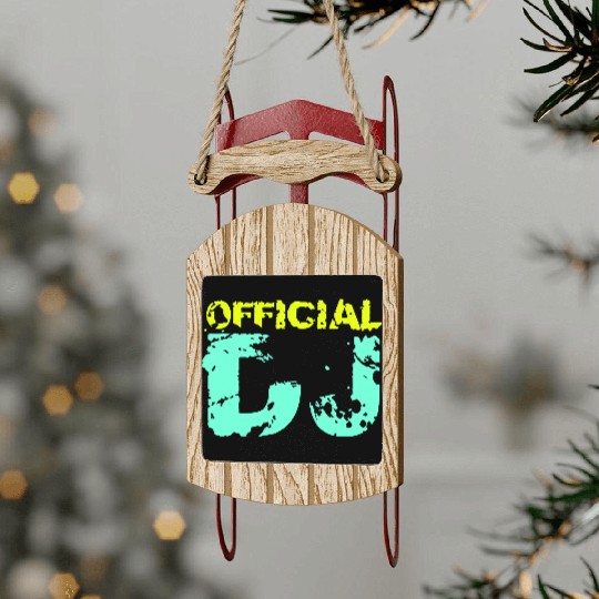 Cool Official DJ Club Music Party Stamp Graffiti Sled Ornaments