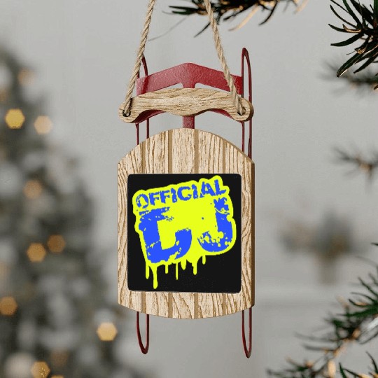 Cool Official DJ Club Music Party Stamp Graffiti Sled Ornaments