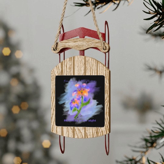 My Midnight Flower Sled Ornaments