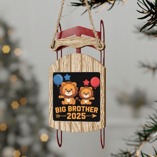 Big brother 2025 for pregnancy announcement Sled Ornaments