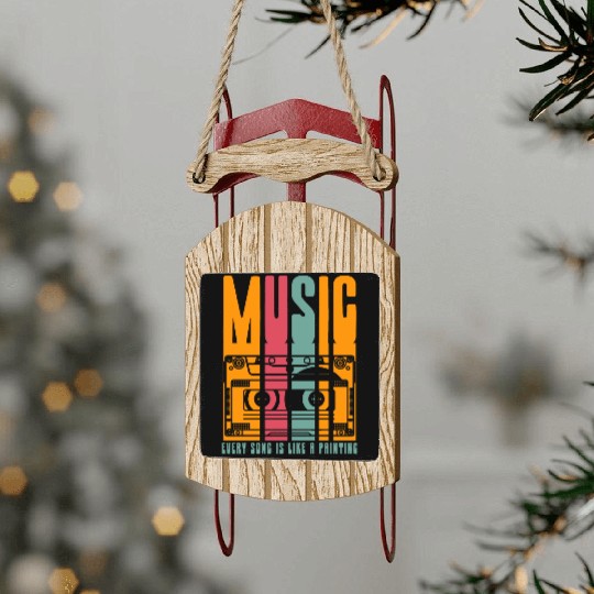 Vintage cassette tape recorder Sled Ornaments