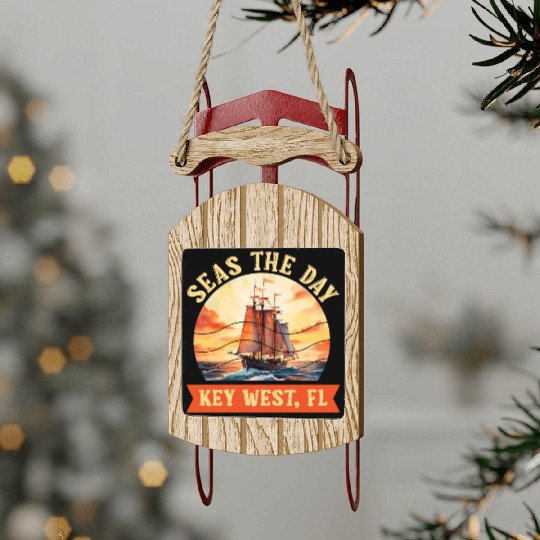 Florida Keys SEAS THE DAY IN KEY-WEST FLORIDA Sled Ornaments