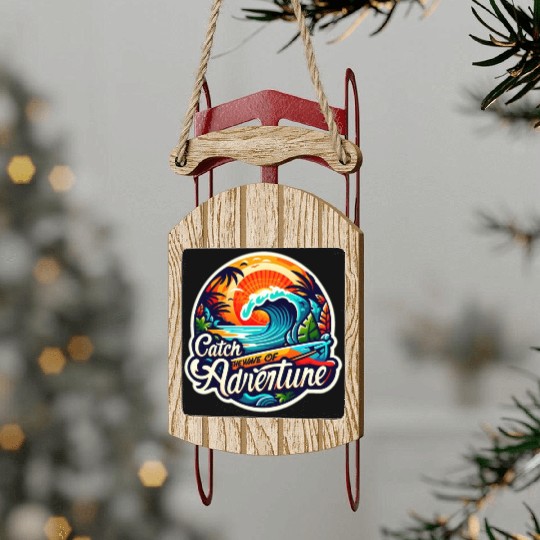 Wanderlust Waves Sled Ornaments