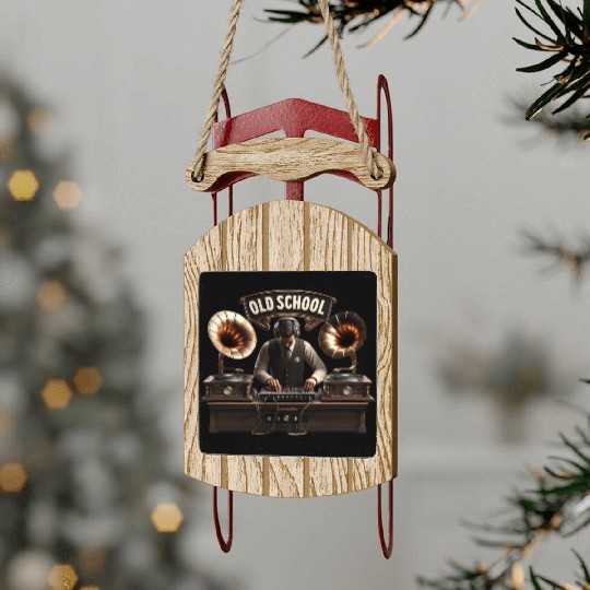 Old School DJ Retro Vibes Sled Ornaments