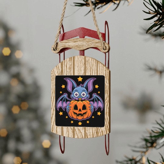 Spooky Bat Sled Ornaments