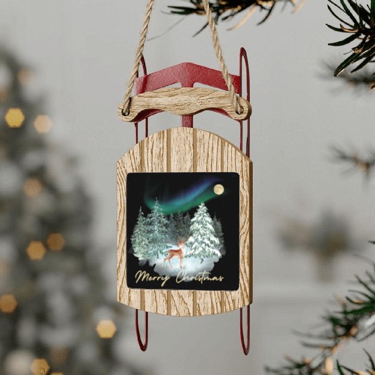 Christmas feeling winter wonderland with nordic Sled Ornaments