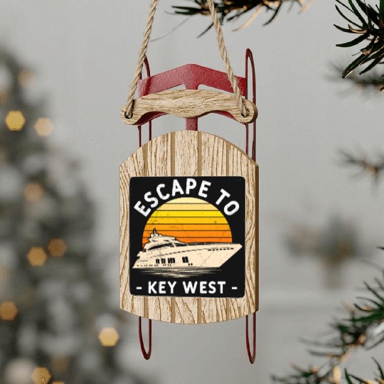 Florida ESCAPE TO KEY-WEST Sailing Florida Sled Ornaments