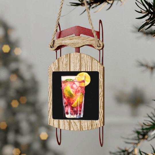 Citrus Berry Cocktail Sled Ornaments