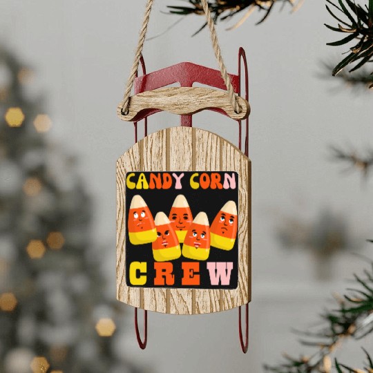 Candy Corn Crew Sled Ornaments