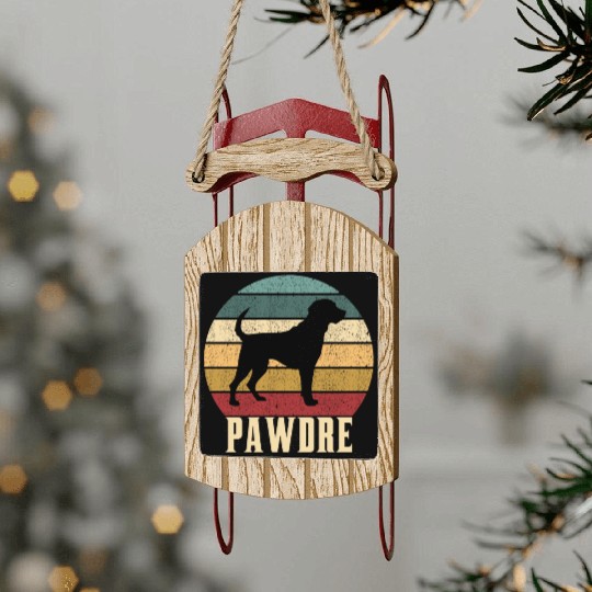 Pawdre Funny Best Dog Dad Ever Funny dog dad Sled Ornaments