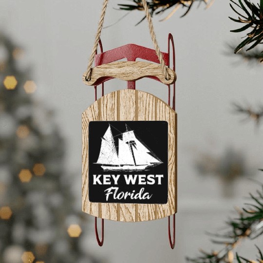 KEY-WEST FLORIDA Sailing Sunshine-State West Keys Sled Ornaments