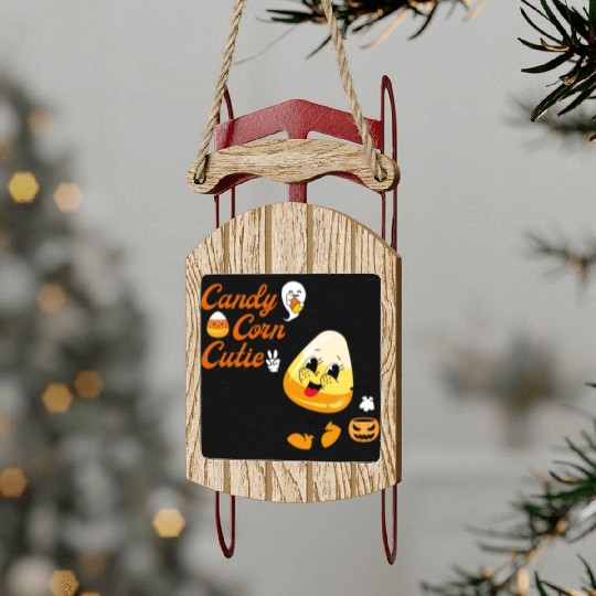 Candy Corn Cutie Sled Ornaments
