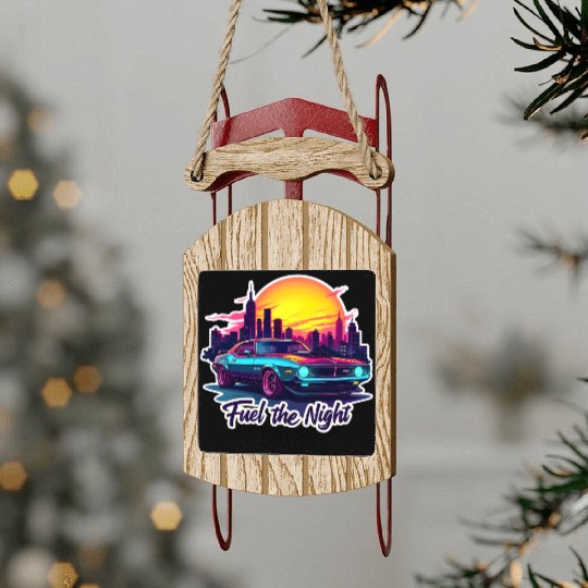 Cyberpunk Muscle Car Sled Ornaments