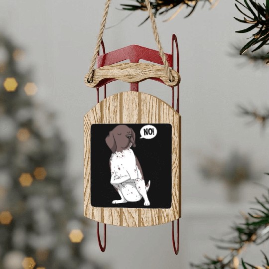 GSP Lovers Funny German Shorthaired Pointer Dog Sled Ornaments