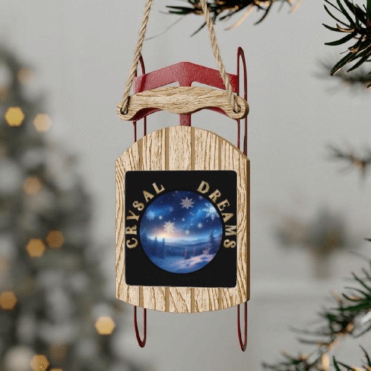 Crystal Dreams - A Winter Wonderland Sled Ornaments