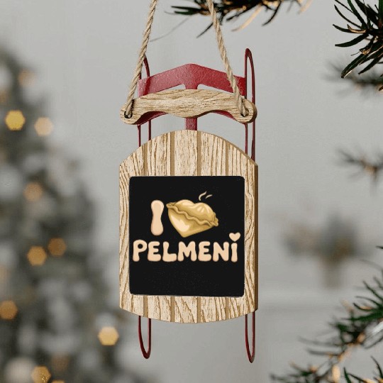 Pelmeni Dumpling Russian Comfort Food Sled Ornaments
