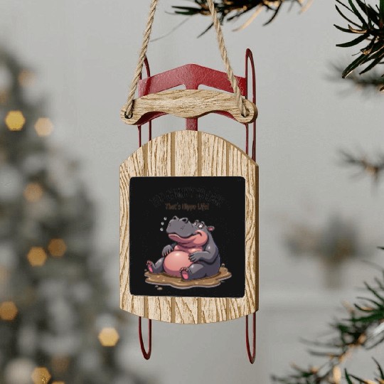 Chunky Hippo Lifestyle Sled Ornaments