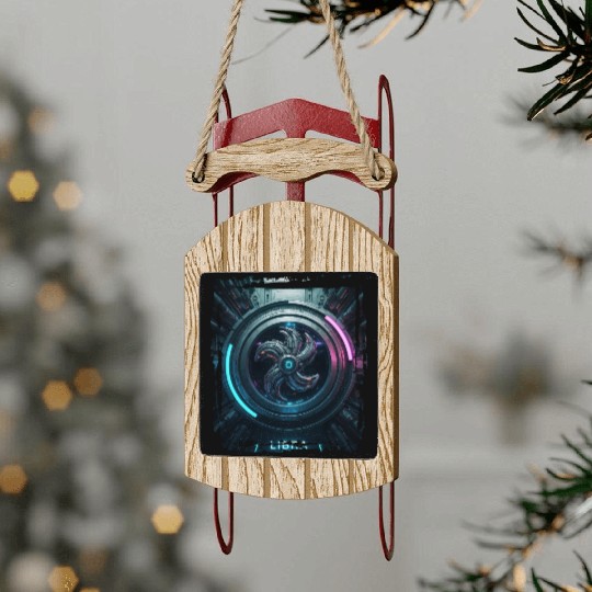 Zodiac sign Libra in cyberpunk era Future Sled Ornaments