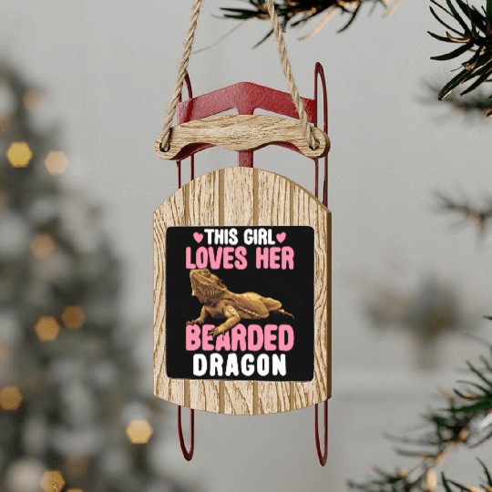 This Girl Loves Her Bearded Dragon Lizard Lover Sled Ornaments