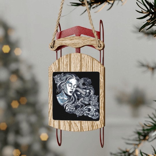 Blessed Chicano Vintage Street Art Graphic Sled Ornaments