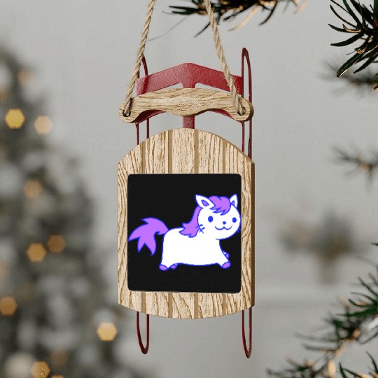 Little Pony Cat Face Little Small Horse Riding Fun Sled Ornaments
